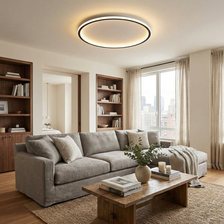 Skandinavisk rund loftlampe med LED-belysning