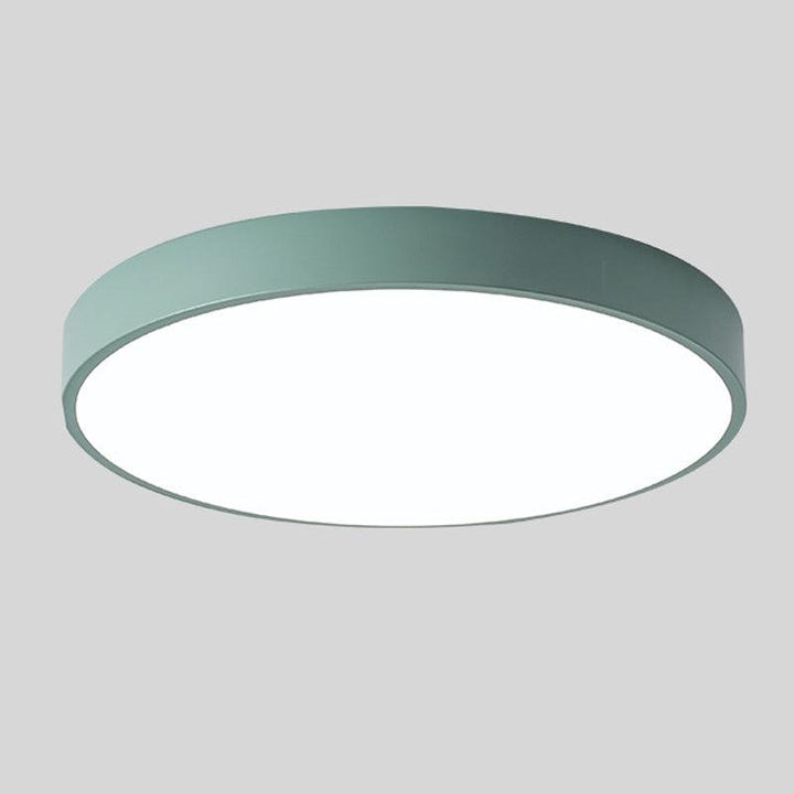 Skandinavisk LED-loftlampe i macaron-form med trædetalje til stue eller soveværelse