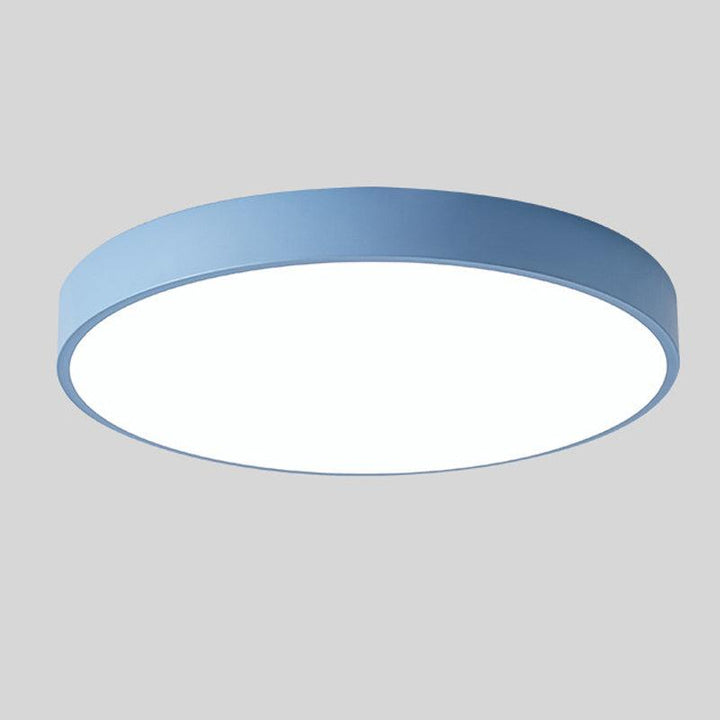 Skandinavisk LED-loftlampe i macaron-form med trædetalje til stue eller soveværelse