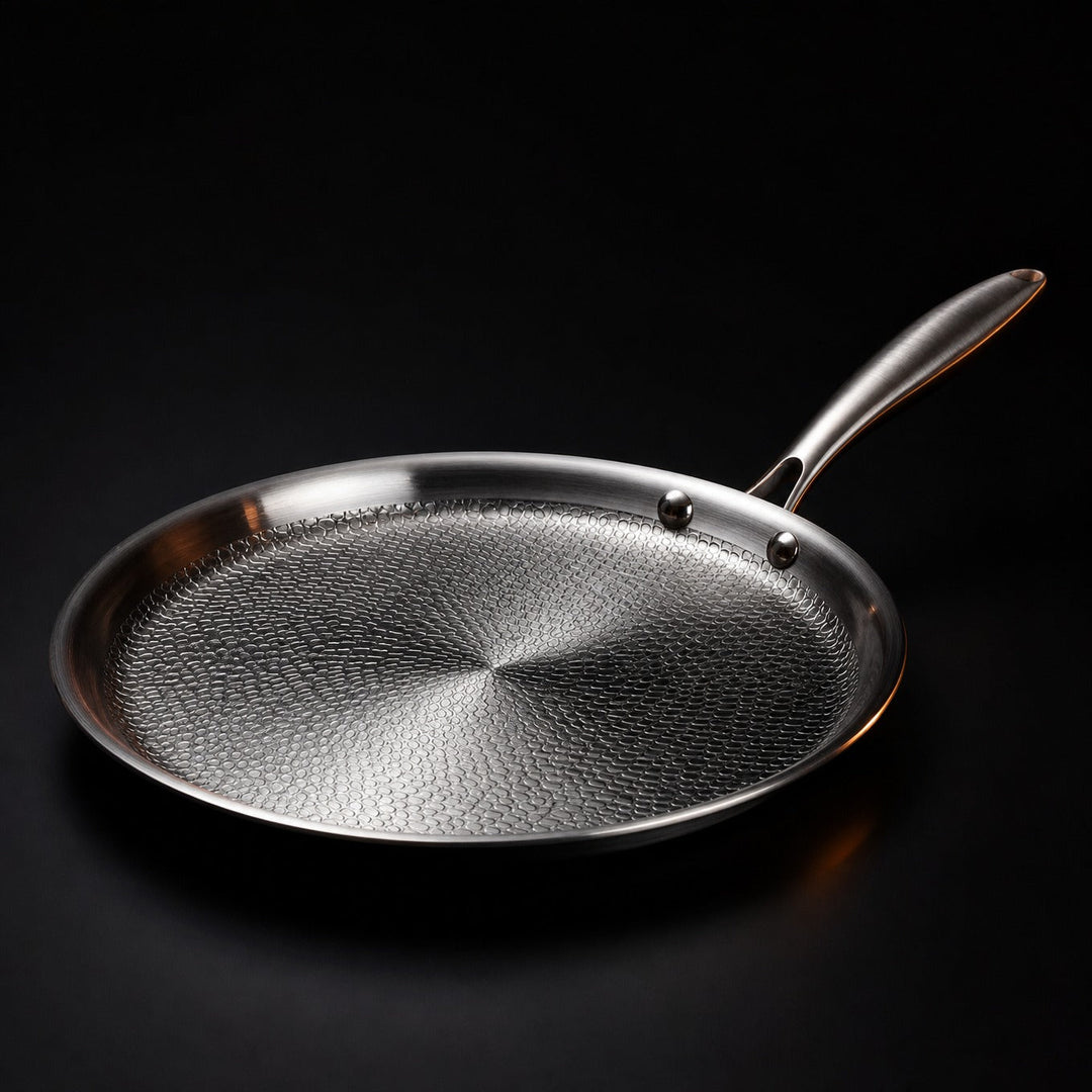 Håndhamret crêpepande i titanium, PFAS-fri