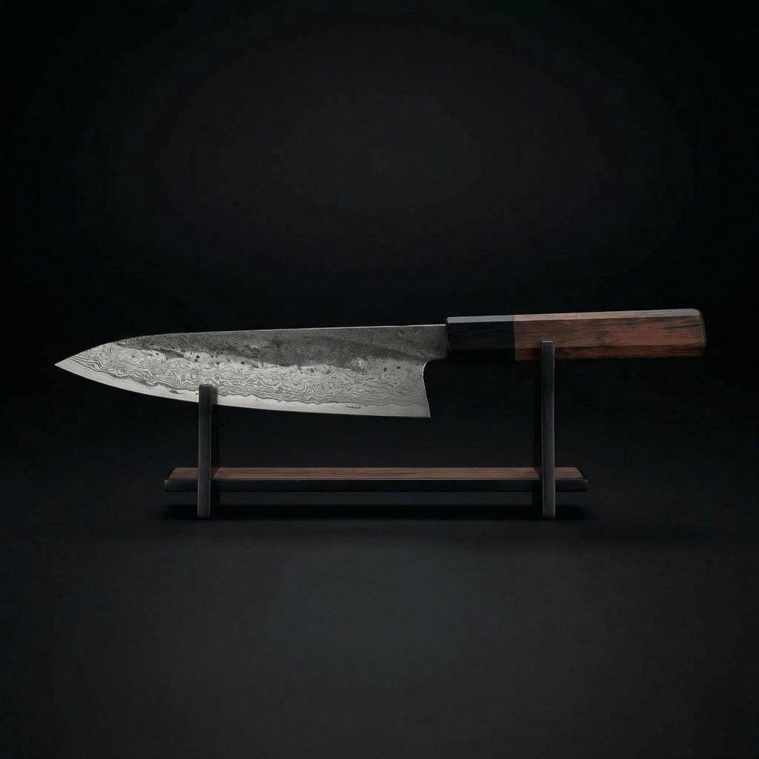 Kiritsuke-kniv, klinge af rustfrit stål, skaft af jerntræ, 8,5 tommer