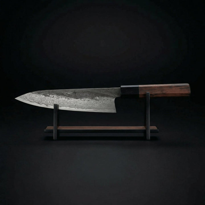 Kiritsuke-kniv, klinge af rustfrit stål, skaft af jerntræ, 8,5 tommer