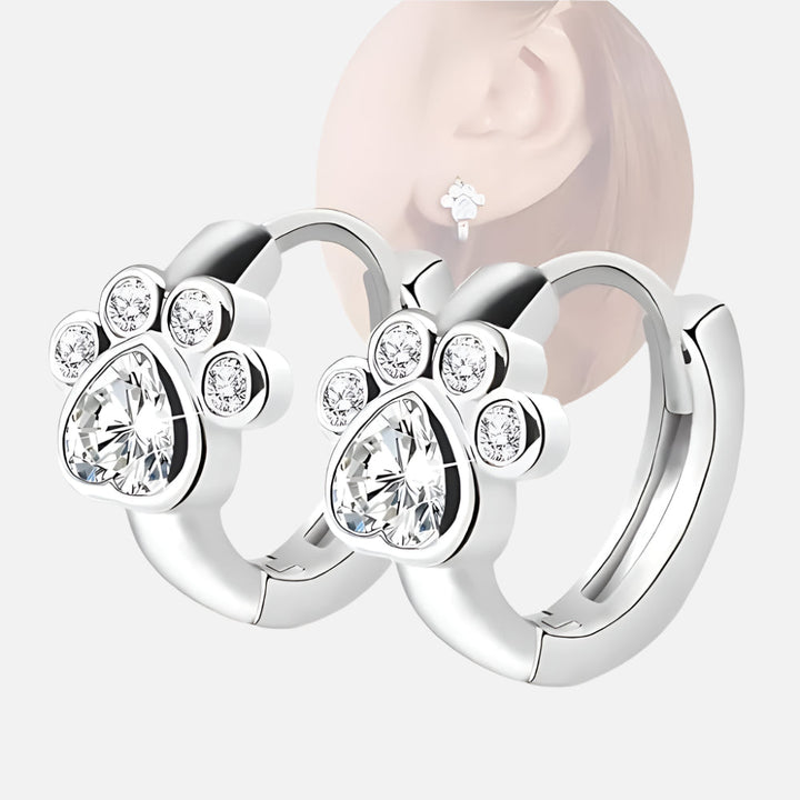 Paw Huggie Hoops med Funklende Zirkonia