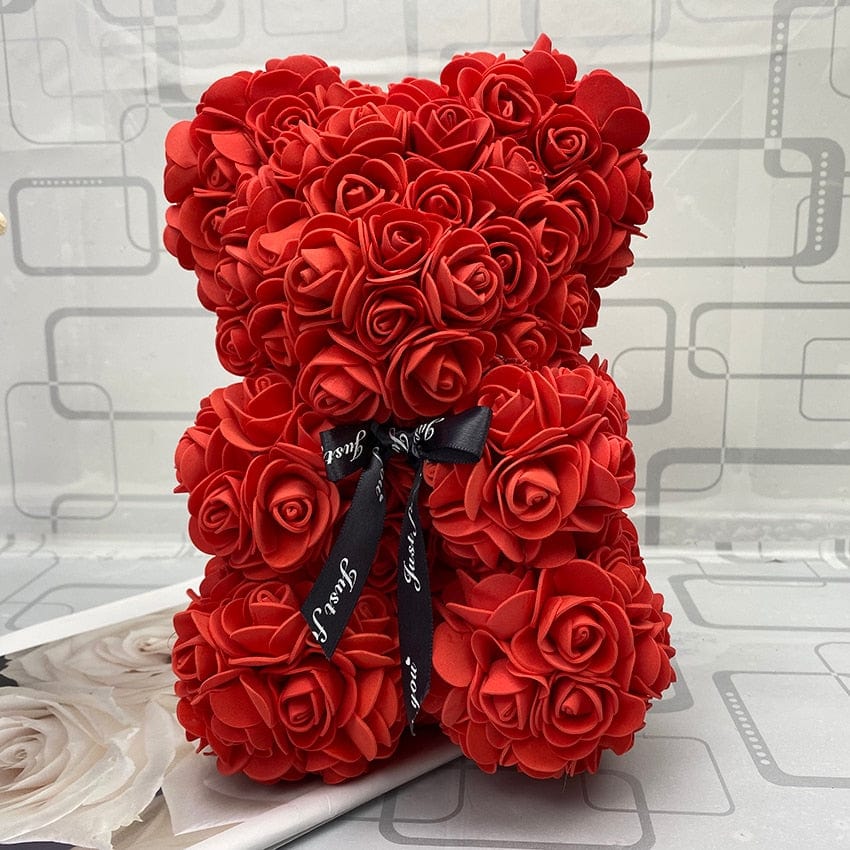 PetalCuddle Evig Rosa Bjørn | Romantisk bamse af kunstige blomster til mors dag og fejringer