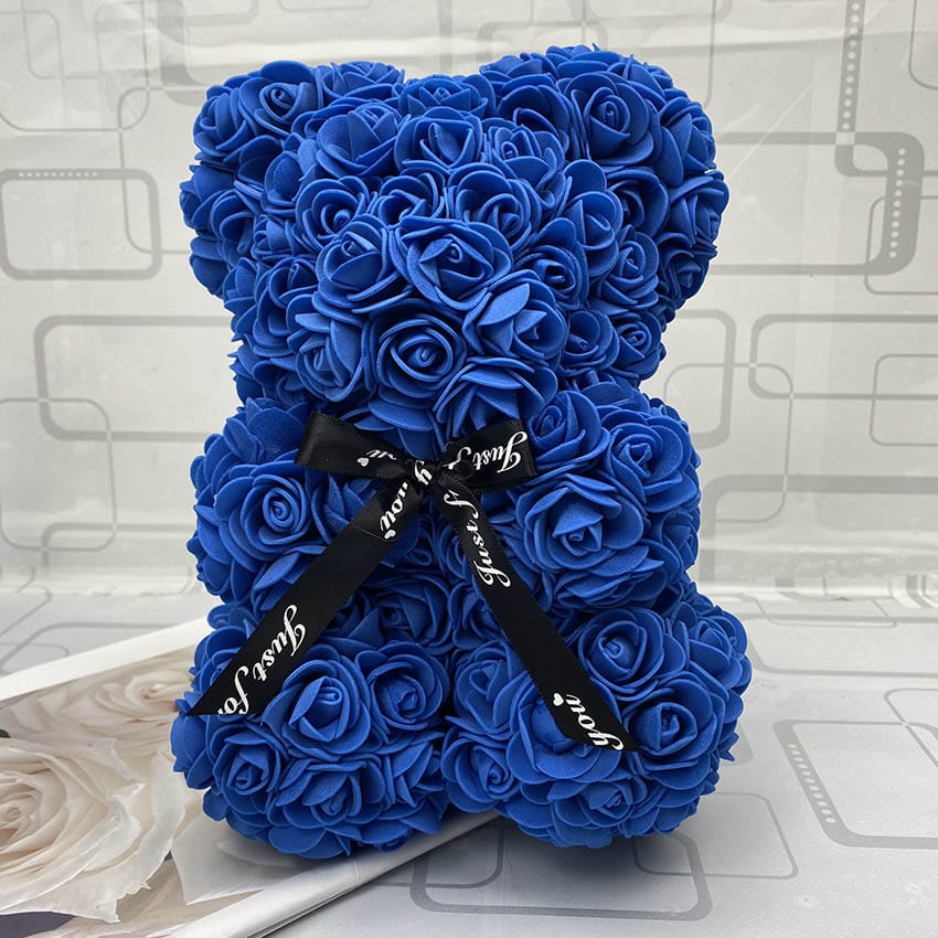 PetalCuddle Evig Rosa Bjørn | Romantisk bamse af kunstige blomster til mors dag og fejringer