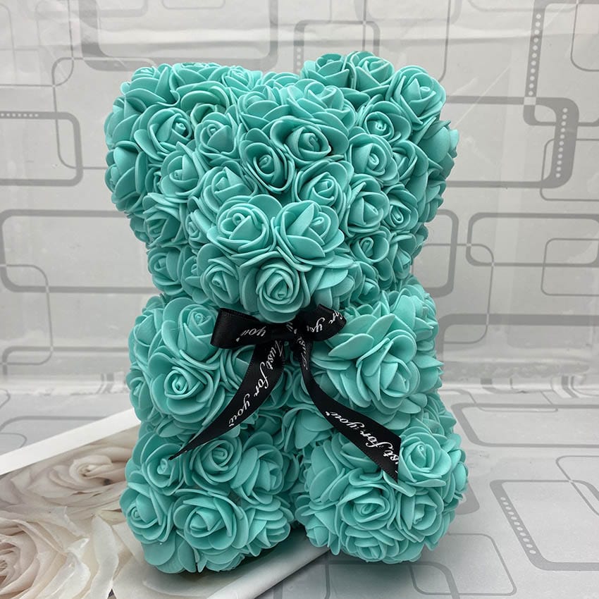 PetalCuddle Evig Rosa Bjørn | Romantisk bamse af kunstige blomster til mors dag og fejringer