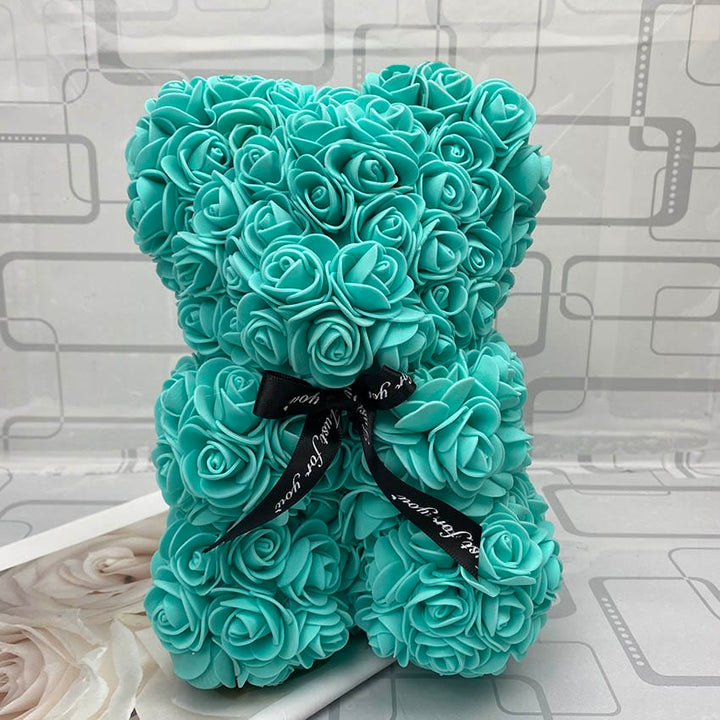PetalCuddle Evig Rosa Bjørn | Romantisk bamse af kunstige blomster til mors dag og fejringer