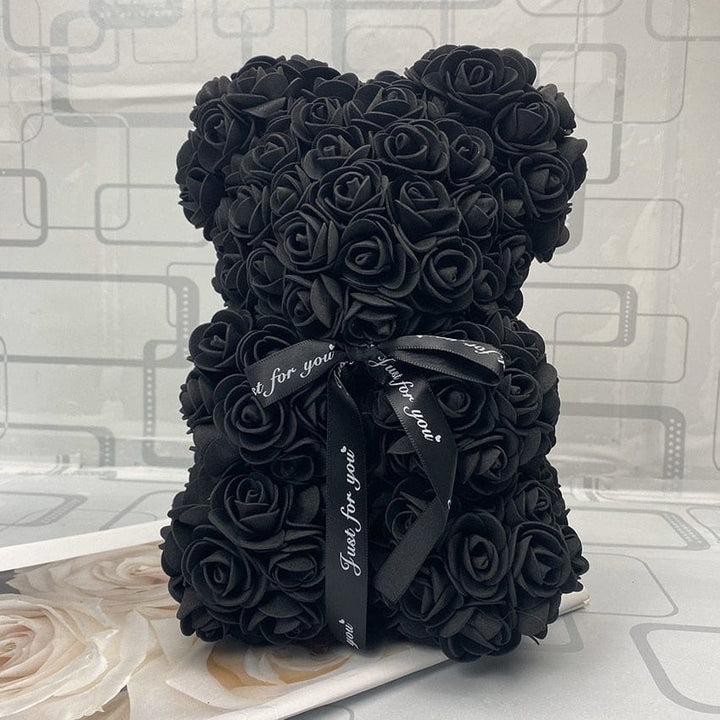 PetalCuddle Evig Rosa Bjørn | Romantisk bamse af kunstige blomster til mors dag og fejringer