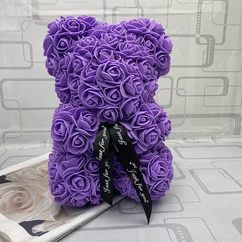 PetalCuddle Evig Rosa Bjørn | Romantisk bamse af kunstige blomster til mors dag og fejringer