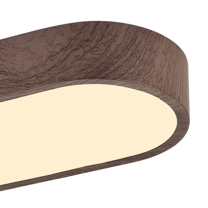 Oval Nordic Glow LED-loftlampe med træaccent