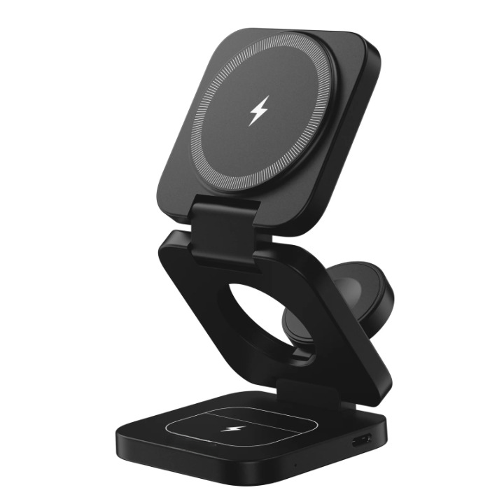 3-i-1 foldbar magnetisk trådløs ladestation - Qi2