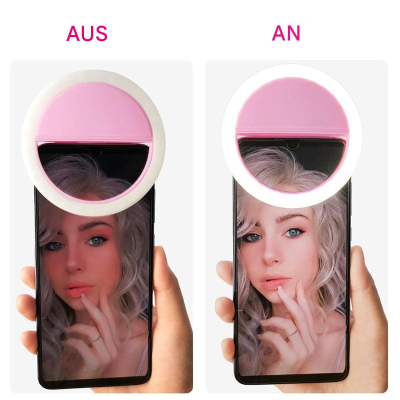 Bærbar ringlampe til selfies - GlowSnap