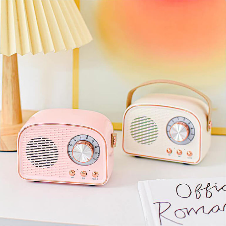 Sandsberg Retro Radio Bluetooth-højttaler | Trådløs | Bærbar | Elegant lyd til hjemmet og på farten