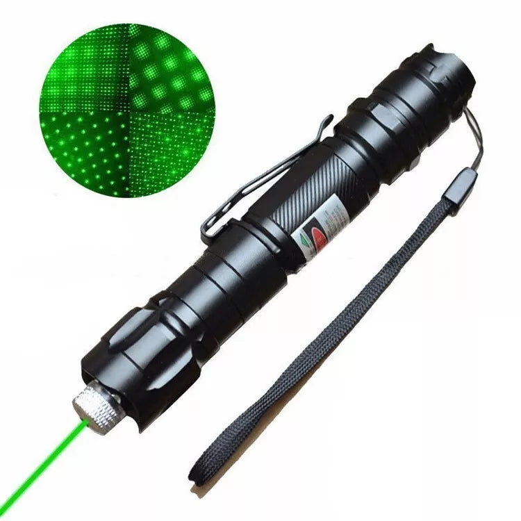 Genopladelig grøn laserpointer med lang rækkevidde og høj præcision