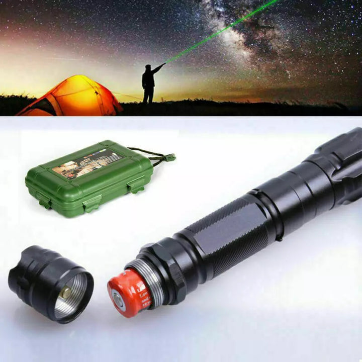 Genopladelig grøn laserpointer med lang rækkevidde og høj præcision