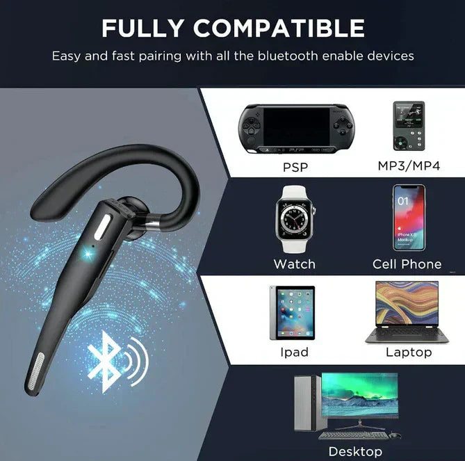 Trucker Dual Mic Bluetooth 5.1 trådløst headset med støjreduktion