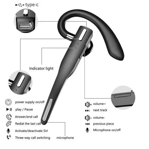Trådløse Bluetooth 5.1-høretelefoner med dobbelt mikrofon - RoadMic Pro