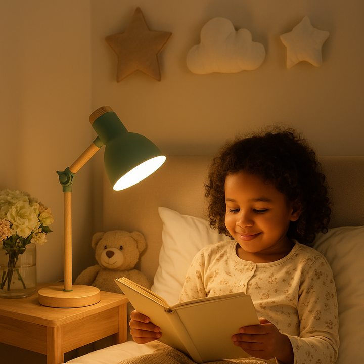 Skandinavisk bordlampe i træ | Minimalistisk design
