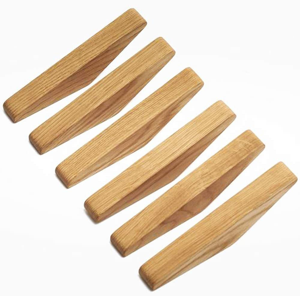 Minimalistiske vægkroge i træ til hjemmet – sæt med 6
