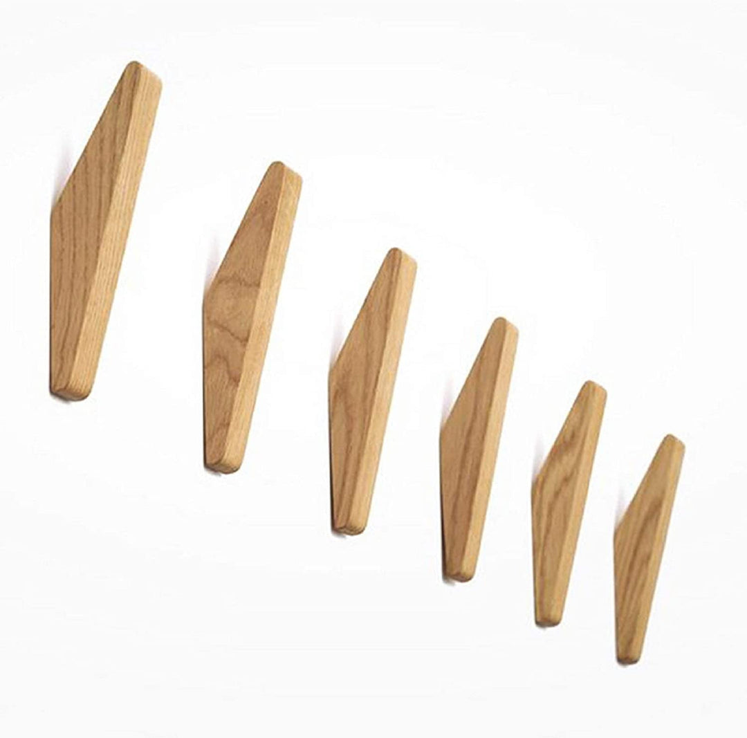 Minimalistiske vægkroge i træ til hjemmet – sæt med 6