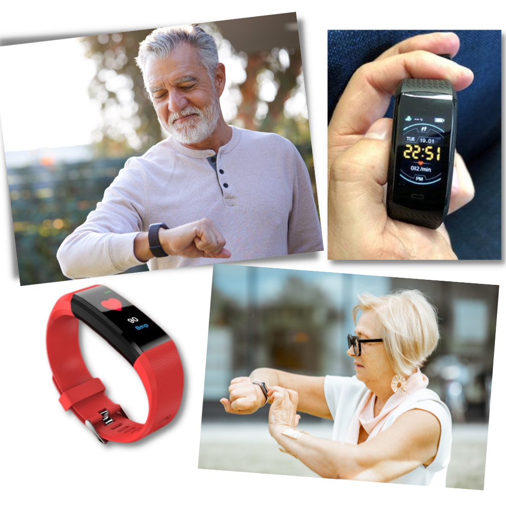 Smartwatch til ældre med måling af puls og blodtryk | Karnz