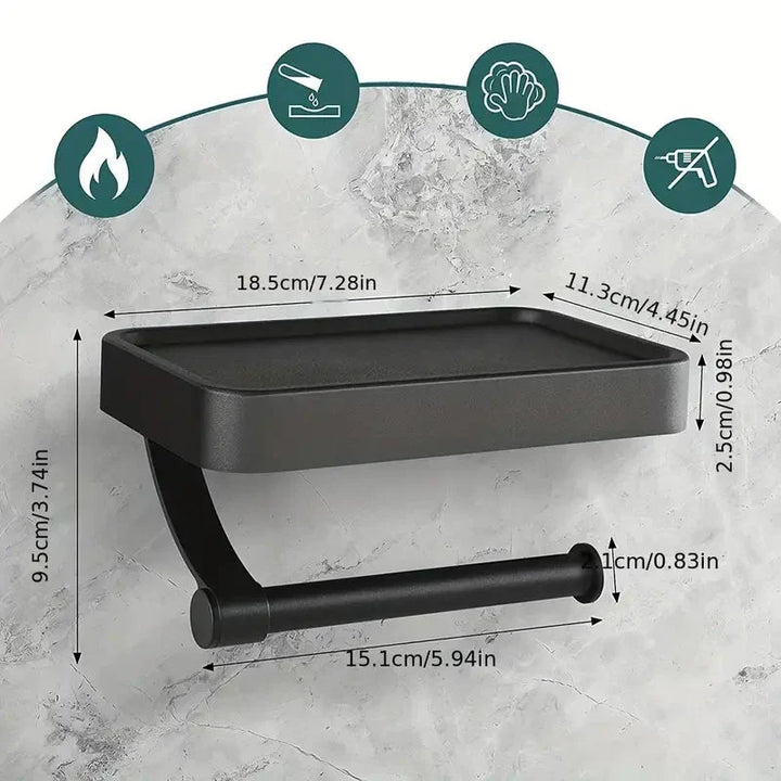 Toiletrulleholder med hylde – Stalux