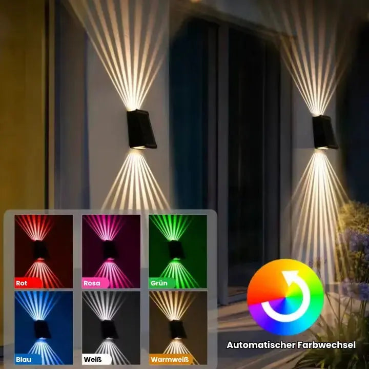 Solcellelampe til have og altan | Havebelysning med farveskift | Udendørs solcellelamper | SolarLumen