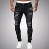 Slim fit-stretchjeans med flænger til mænd – afslappet denim i used-look til hverdagen