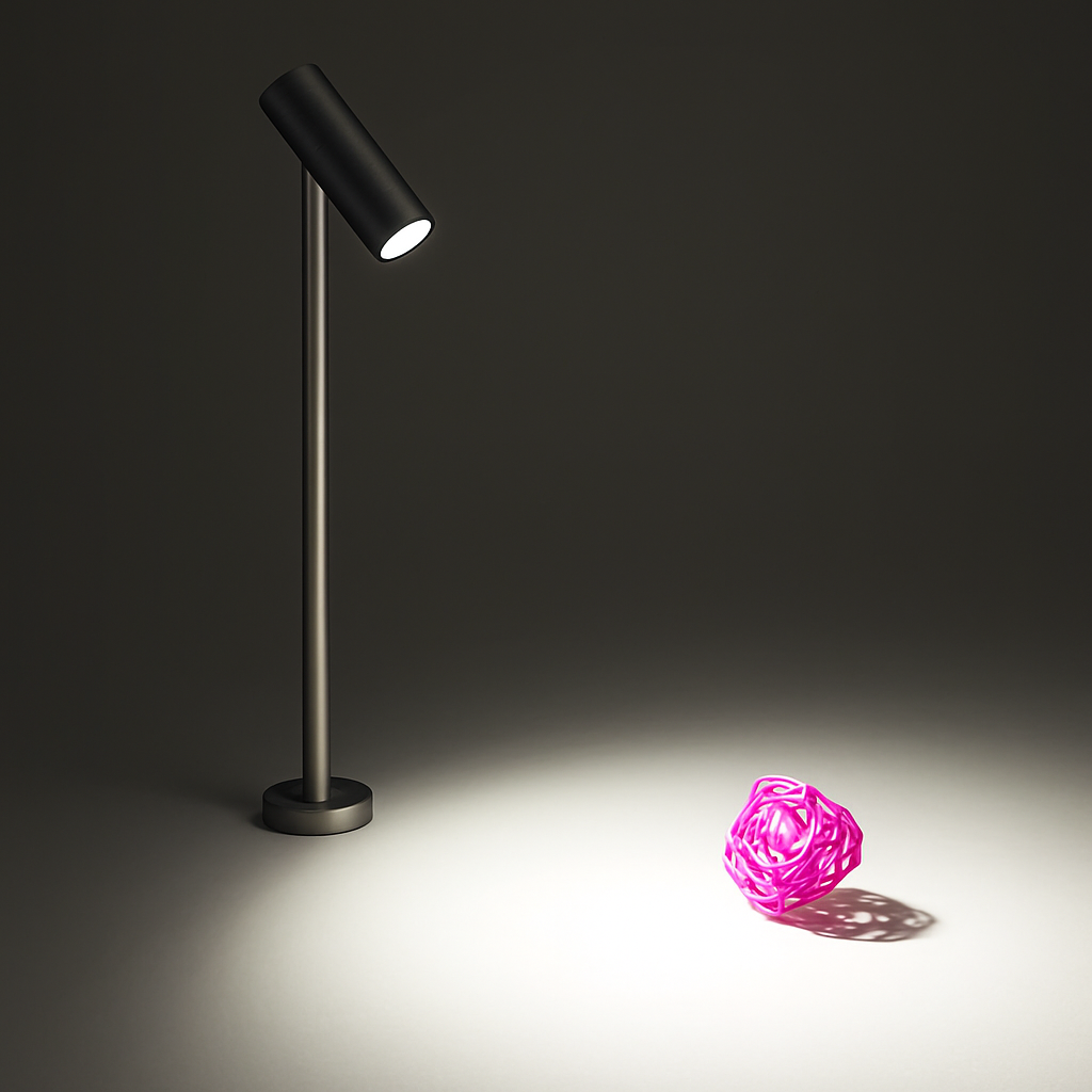 Justerbar LED-spot til smykkevitrine