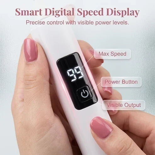 Elektrisk neglefil med præcisions-LED og digitalt display