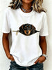 T-shirt med korte ærmer og gravhundeprint