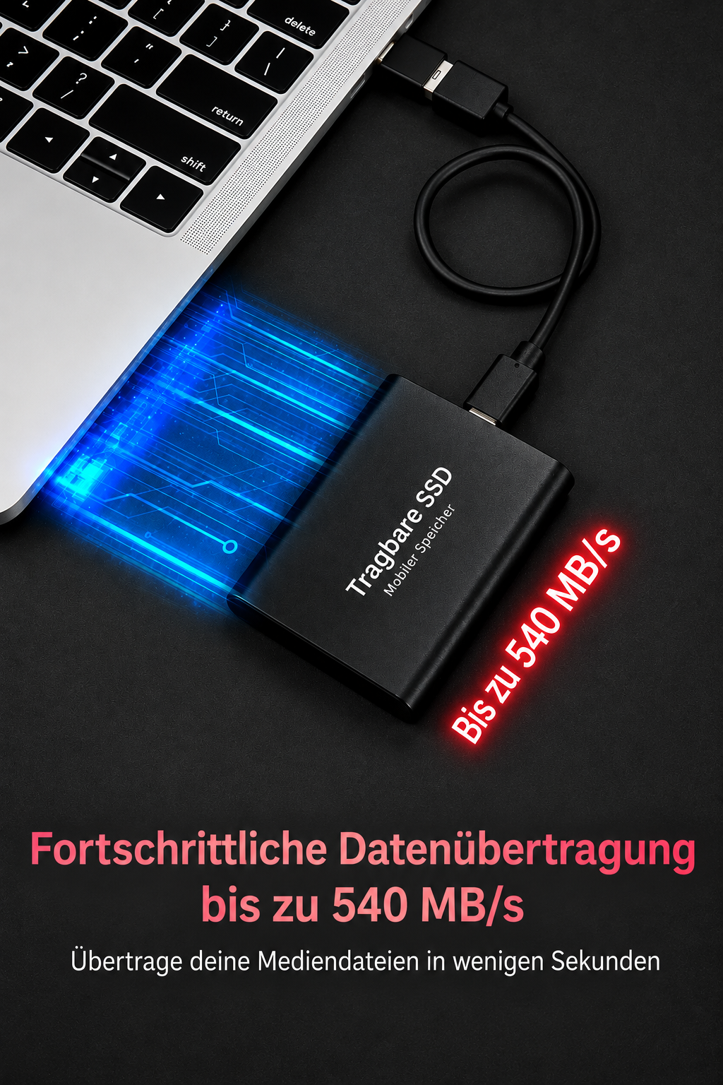 Ekstern 128 TB SSD – kompakt, hurtig og bærbar