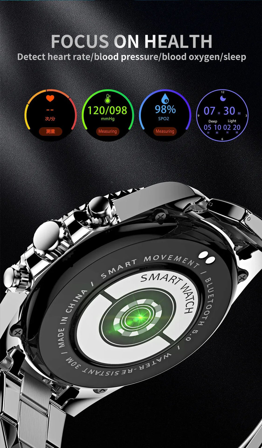 TimeMaster smartwatch – elegant stål | Avanceret teknologi