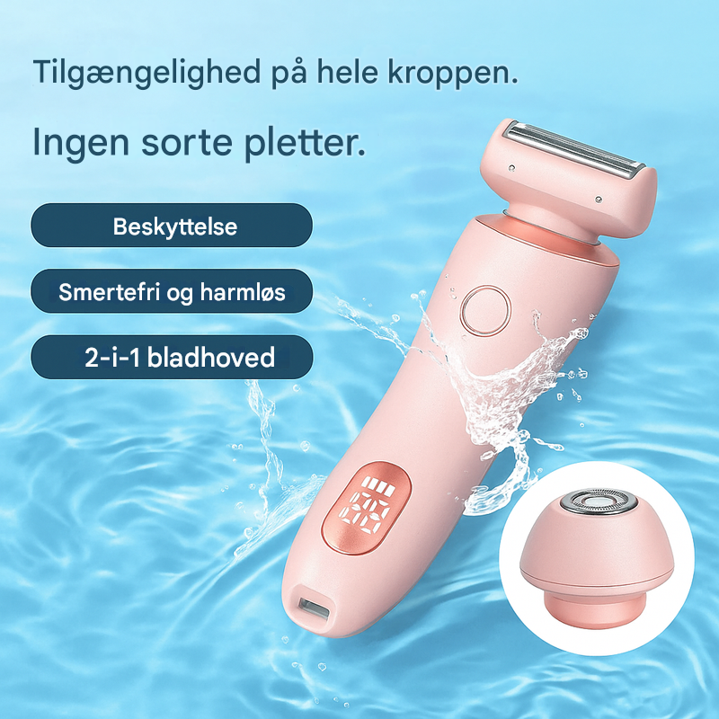 2-i-1 elektrisk barbermaskine og trimmer til kvinder