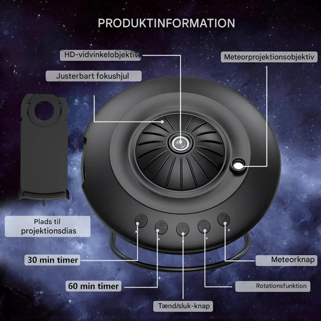 Galakseprojektor med planetariumeffekter