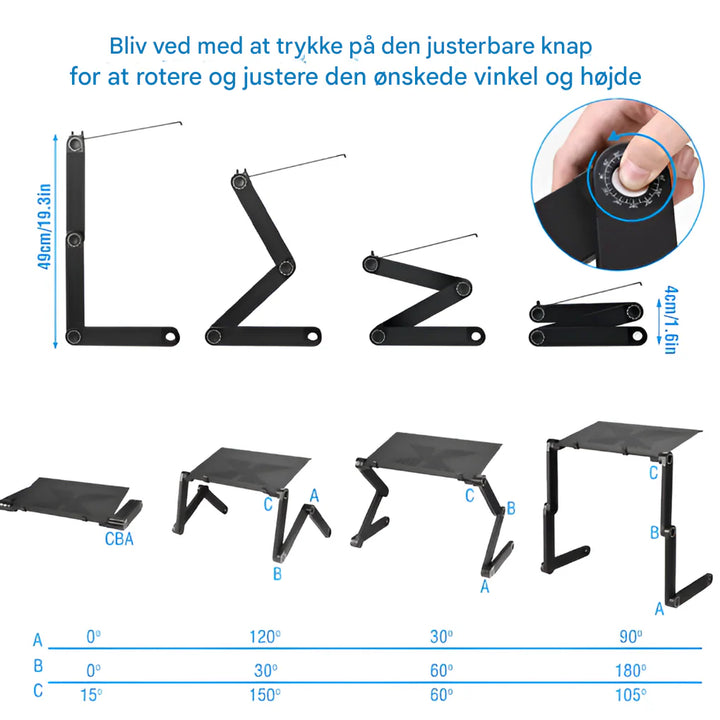 Bærbar stativ til skrivebord