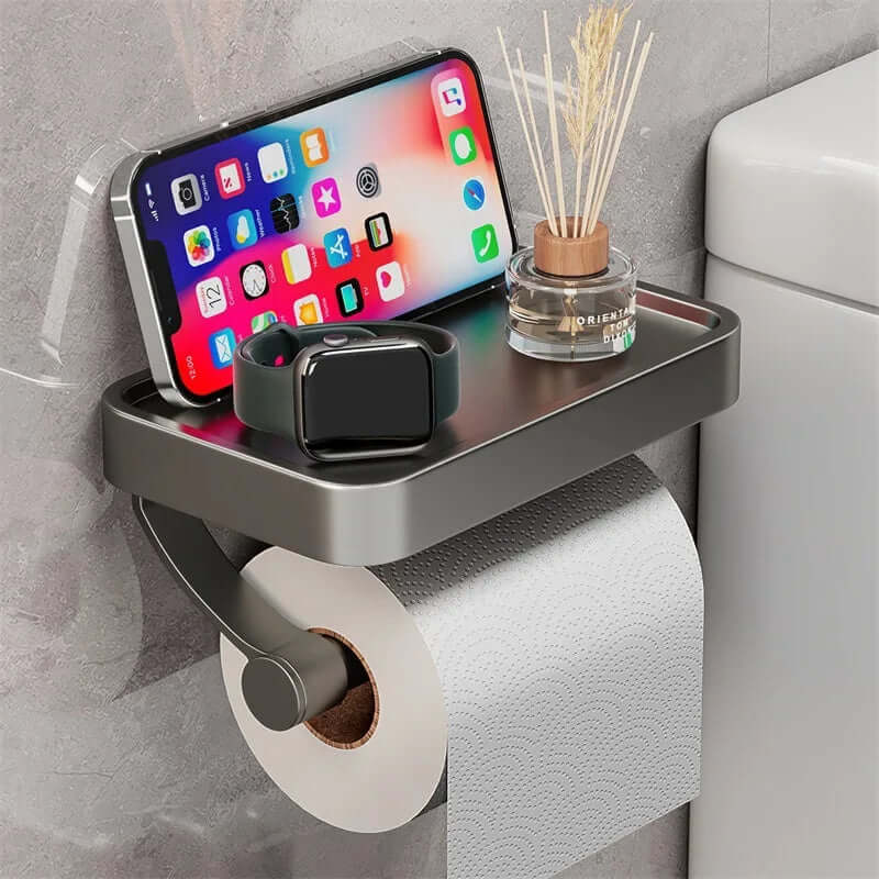 Toiletrulleholder i rustfrit stål | Toiletrulleholder med opbevaringsplads | Toiletrulleholder | Rollix