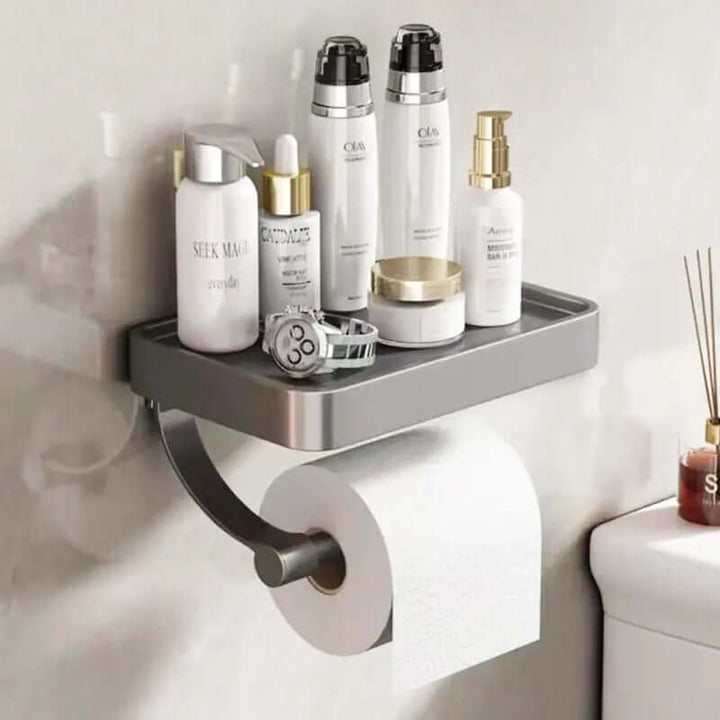 Toiletrulleholder i rustfrit stål | Toiletrulleholder med opbevaringsplads | Toiletrulleholder | Rollix