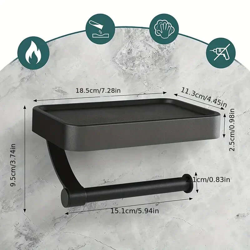 Toiletrulleholder i rustfrit stål | Toiletrulleholder med opbevaringsplads | Toiletrulleholder | Rollix