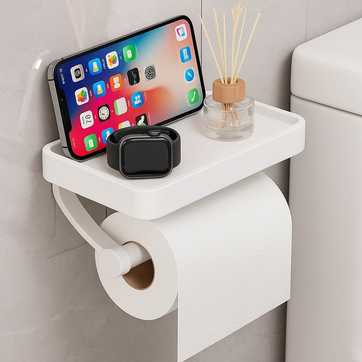 Toiletrulleholder i rustfrit stål | Toiletrulleholder med opbevaringsplads | Toiletrulleholder | Rollix