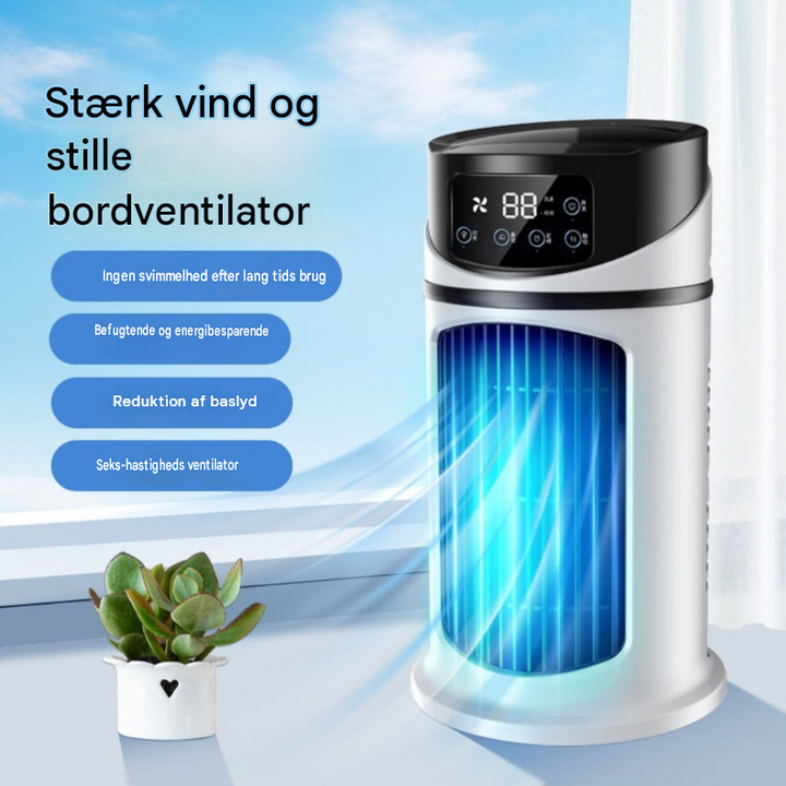 Bærbar USB Køleventilator med 6-Hastigheds Kontrol