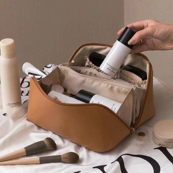 BellaPack makeuptaske med bred åbning | Vandtæt & justerbare rum | 26x11x15 cm | Til rejser & hverdag