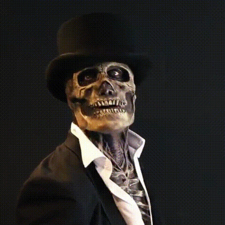 Ultrarealistisk Halloween-skeletkostume med maske