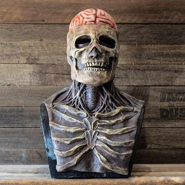 Ultrarealistisk Halloween-skeletkostume med maske