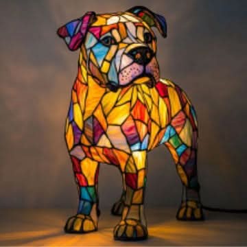 Lunaro - kunstnerisk LED-natlampe med hunderacer til boligindretning