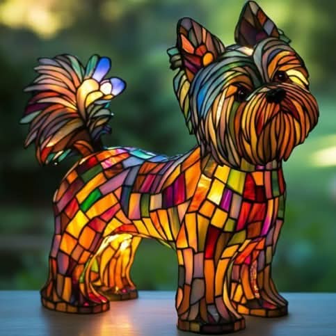 Lunaro - kunstnerisk LED-natlampe med hunderacer til boligindretning