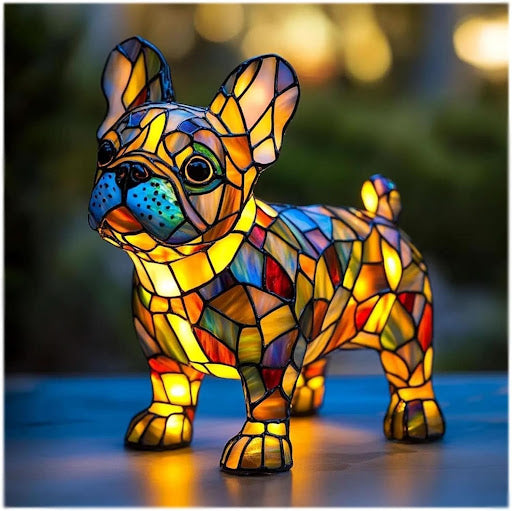 Lunaro - kunstnerisk LED-natlampe med hunderacer til boligindretning