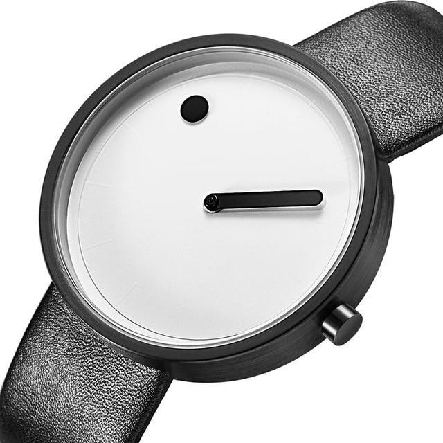 IcoolGadgets quartzur til mænd, luksus, fritid, sort, japansk quartzur, moderigtigt designerur, enkelt, maskulint