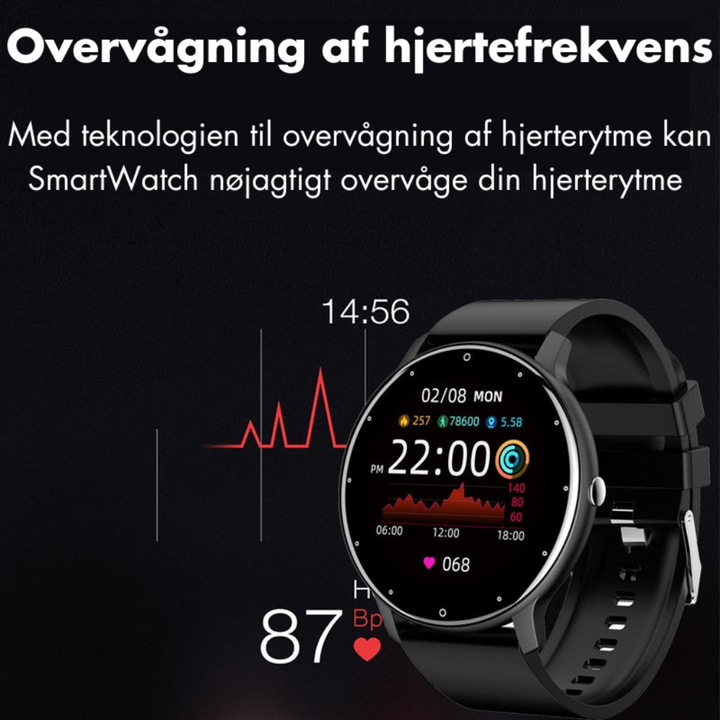 Vandtæt Smartwatch med Sportsrem - IP67 | Kompatibel med Android og iOS