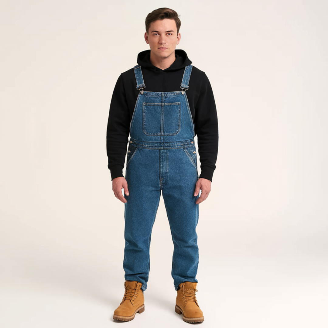 Vintage Denim Overall til Herrer - Justerbare Stropper